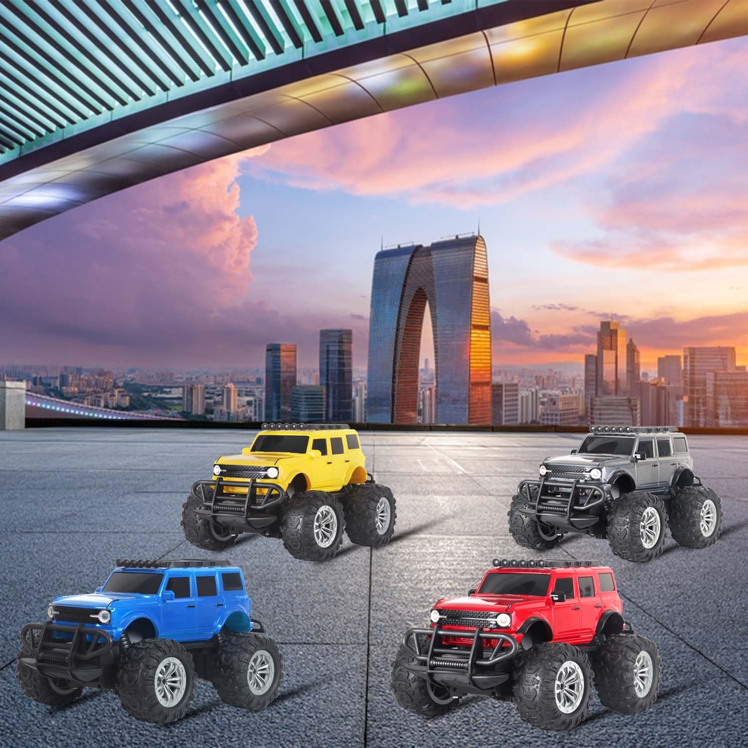 popsugar Off Roader Rechargeable Remote Control Car | RC Car Monster Truck | 4 Headlight Modes | Lithium Battery | C-Type Charging | 2.4GHz Remote Controller | Made in India, Black - Image 2