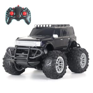 popsugar Off Roader Rechargeable Remote Control Car | RC Car Monster Truck | 4 Headlight Modes | Lithium Battery | C-Type Charging | 2.4GHz Remote Controller | Made in India, Black