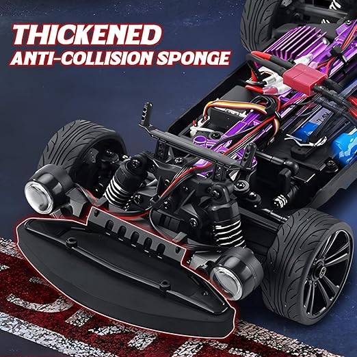 1:16 Brushless RC Drift Car, 4WD High Speed Remote Control Car for Adults & Kids, 38+ KM/H Fast Racing Vehicle with 6 Modes Devil Angel Eye Headlights, 2 Batteries & Extra Drift Tires - Image 6